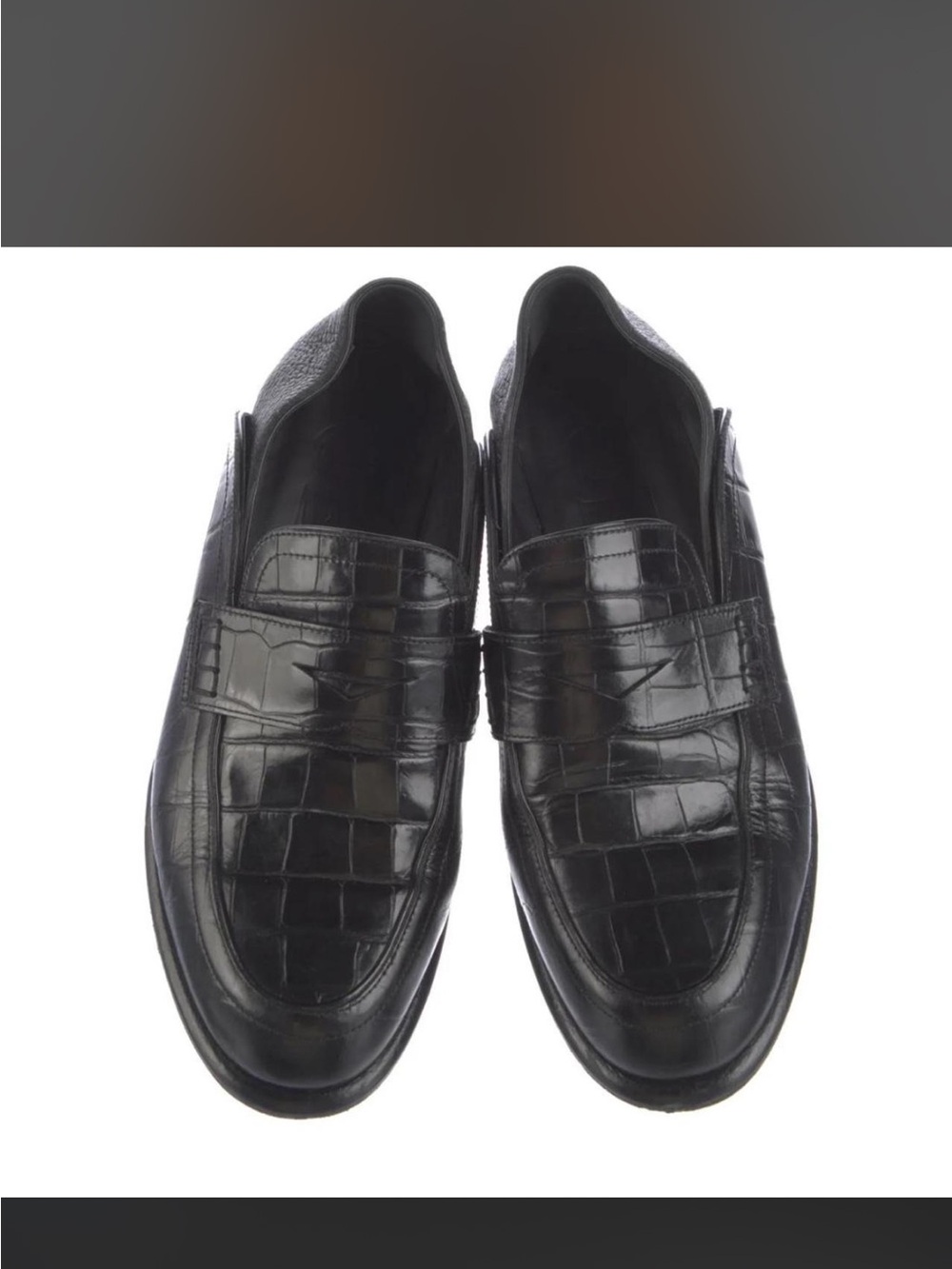 Loewe Black Croc-Embossed Leather Women's Loafers